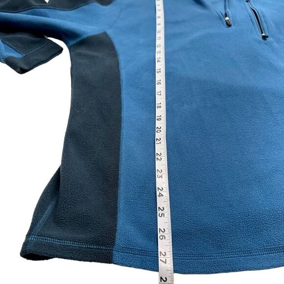 L.L. Bean Mens Blue Colorblocked 1/4th Zip Pullover Fleece Sweatshirt Large - Picture 8 of 9